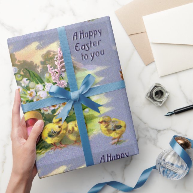 Vintage Barnyard-Chickar och Påskägg-Helgdag Presentpapper (Gifting)