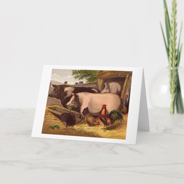 Vintage - Barnyard Friends Kort (Framsida)