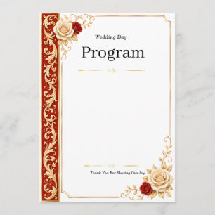 Vintage Barock Blommig Inbjudan & Programgräns