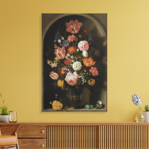 Vintage Barock, Blomsterstycke av Bosschaert, äldr Canvastryck