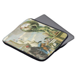 Vintage Barock Era Atlas Frontespis Världskarta Laptop Fodral