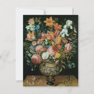 Vintage Barock Stilleben Blommor i en Vas