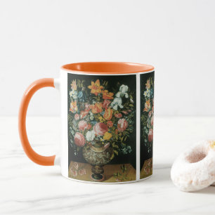 Vintage Barock Stilleben Blommor i en Vas Mugg