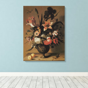 Vintage Barock, Stilleben Blommor i Vas Canvastryck