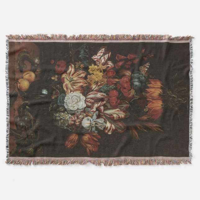 Vintage Barock, Stilleben Blommor i Vas Filt (Framsidan)
