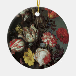 Vintage Barockblommor av Balthasar van der Ast Julgransprydnad Keramik