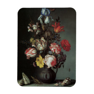 Vintage Barockblommor av Balthasar van der Ast Magnet