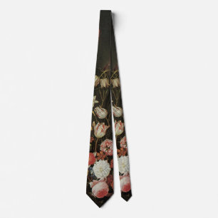 Vintage Barocke Blommor Stilleben Blommor i Vas Slips