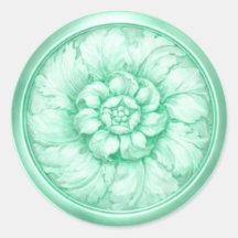 Vintage Barockt Präglat Utseende Grön 10