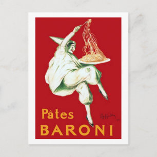 Vintage Baroni Pasta Advertisement Vykort