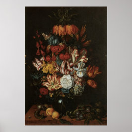Vintage Baroque, Blommigt still Life Flowers i Vas Poster