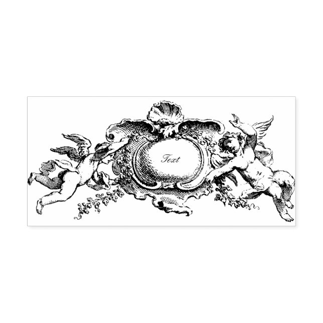 Vintage Baroque Cherubs Stämpel (Tryck)