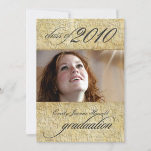 Vintage Baroque Damask Studenten Inbjudningar