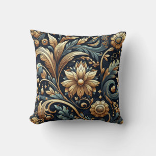Vintage Baroque Elegance: Renaissance för Blommigt Kudde