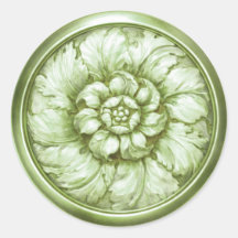 Vintage Baroque Embossed Look Green 11