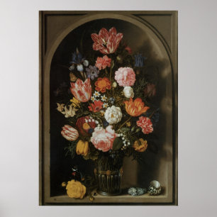 Vintage Baroque, Flower Biet av Bosschaert, äldre Poster