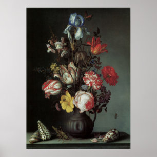 Vintage Baroque Flowers av Balthasar van der Ast Poster