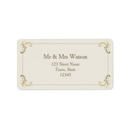 Vintage Baroque Gold Cream Wedding Address Adressetikett