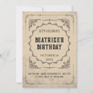 Vintage baroque gothic inbjudningar