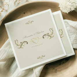 Vintage Baroque Guld Elegant bröllop Pappersservett