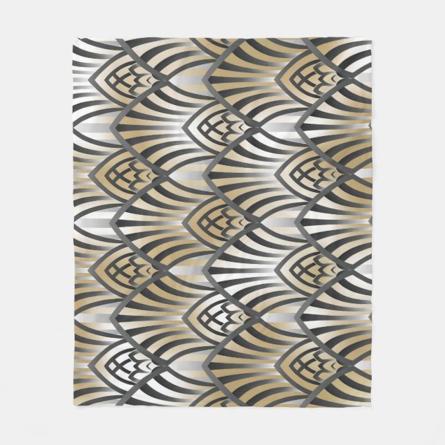 Vintage Baroque: Ornamental Seamless Mönster Fleecefilt (Framsidan)