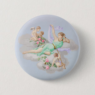 Vintage Baroque Pastel Änglar Knapp