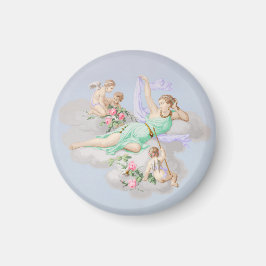Vintage Baroque Pastel Änglar Magnet