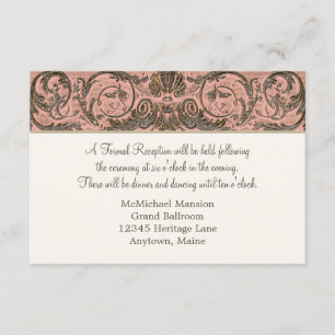 Vintage Baroque Reception Scrollwork  i Guld Inbjudningar