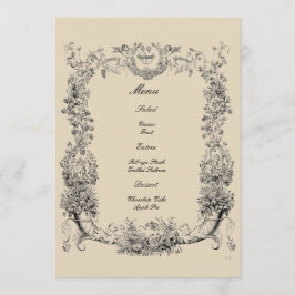 Vintage Baroque Rococo Gräns med Hearts Meny