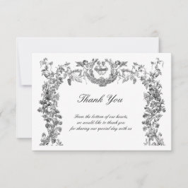 Vintage Baroque Rococo Gräns med Hearts Tack Kort