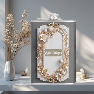 Vintage Baroque Swirls Tulips Grandeur Soft Ivory Fickplunta