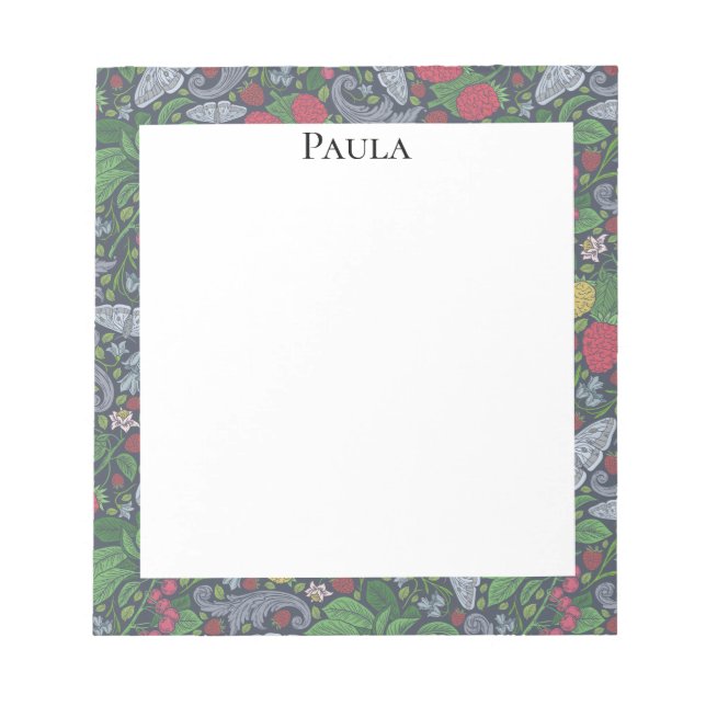 Vintage Bäror Fjärilar Sammetstagg Nejlikor Anteckningsblock (Framsida)