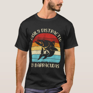 Vintage Barracuda Fish Älskare lätt uppdelad efter T Shirt