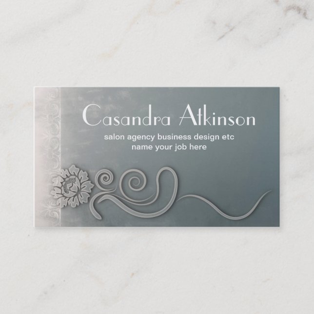 Vintage Bas Relief Blommigt Wall Concrets Visitkort (Framsida)