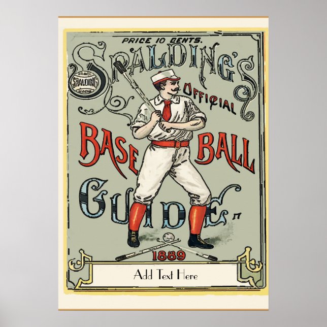 Vintage Baseball 1889 Lägg till text Poster (Framsidan)