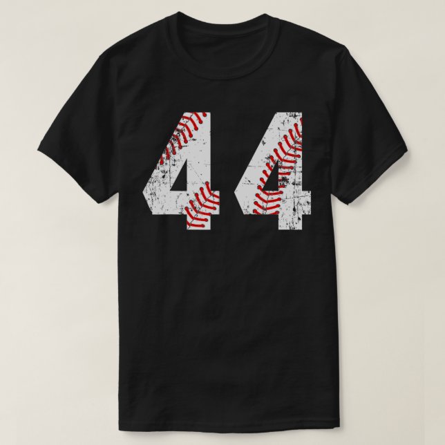 Vintage Baseball 44 Jersey-nummer T Shirt (Design framsida)