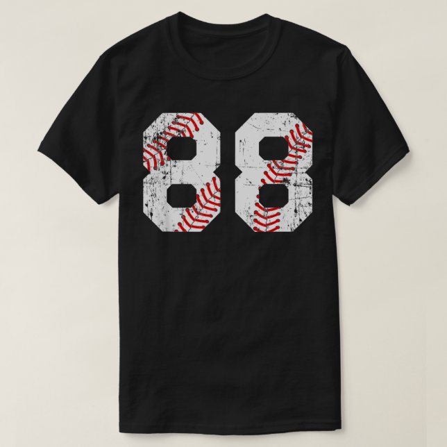 Vintage Baseball 88 Jersey-nummer T Shirt (Design framsida)