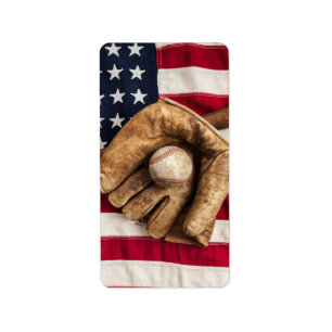 Vintage Baseball Adressetikett