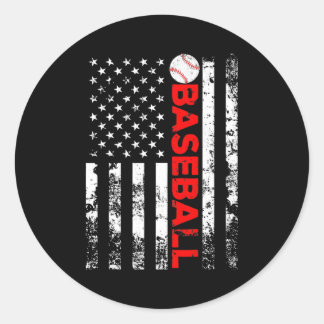 Vintage Baseball American Flag Player Flag Runt Klistermärke
