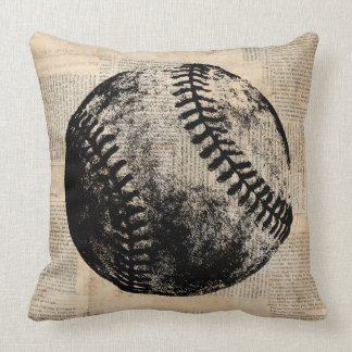 Vintage Baseball Art Illustration Newspaper om Sti Kudde