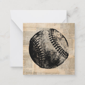 Vintage Baseball Art Illustration Newspaper Stil Anteckningskort