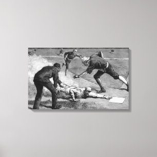 Vintage Baseball av Thure De Thulstrup, 1885 Canvastryck