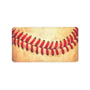 Vintage baseball boll adressetikett