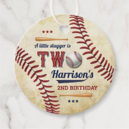 Vintage Baseball Boys 2:a födelsedagen Gåvor Etiketter