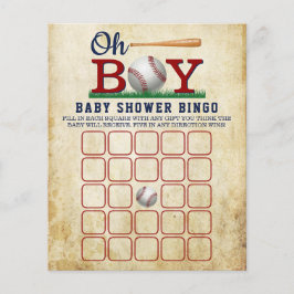 Vintage Baseball Boys Baby Shower Bingo