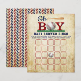 Vintage Baseball Boys Baby Shower Bingo