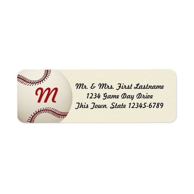 Vintage Baseball Bröllop Returadress Etikett (Framsidan)