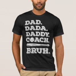 Vintage Baseball Coach Pappa Fars dag Funny T Shirt