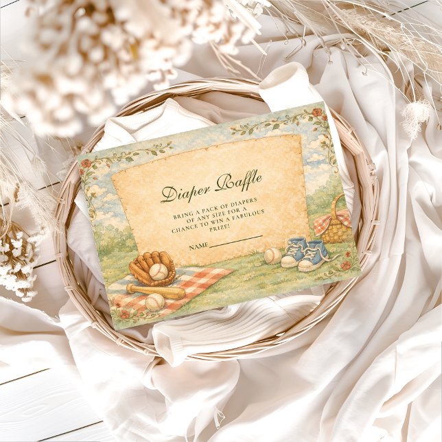 Vintage Baseball Diapper Raffle Tilläggskort (Skapare uppladdad)