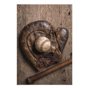 Vintage Baseball Equipment Fototryck